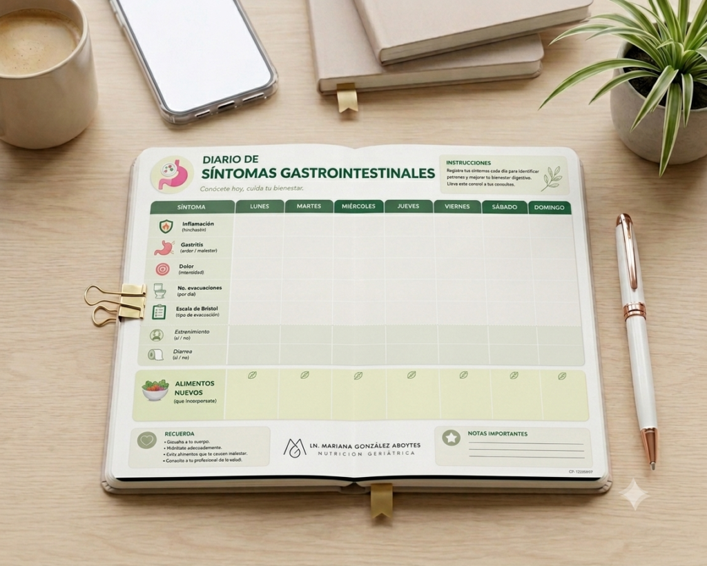 diario de monitoreo de sintomas gastrointestinales para el adulto mayor